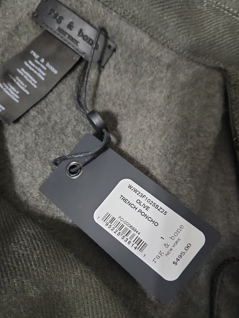 NWT Rag&Bone Mixed Media Trench Poncho. Size 1 - Picture 11 of 11